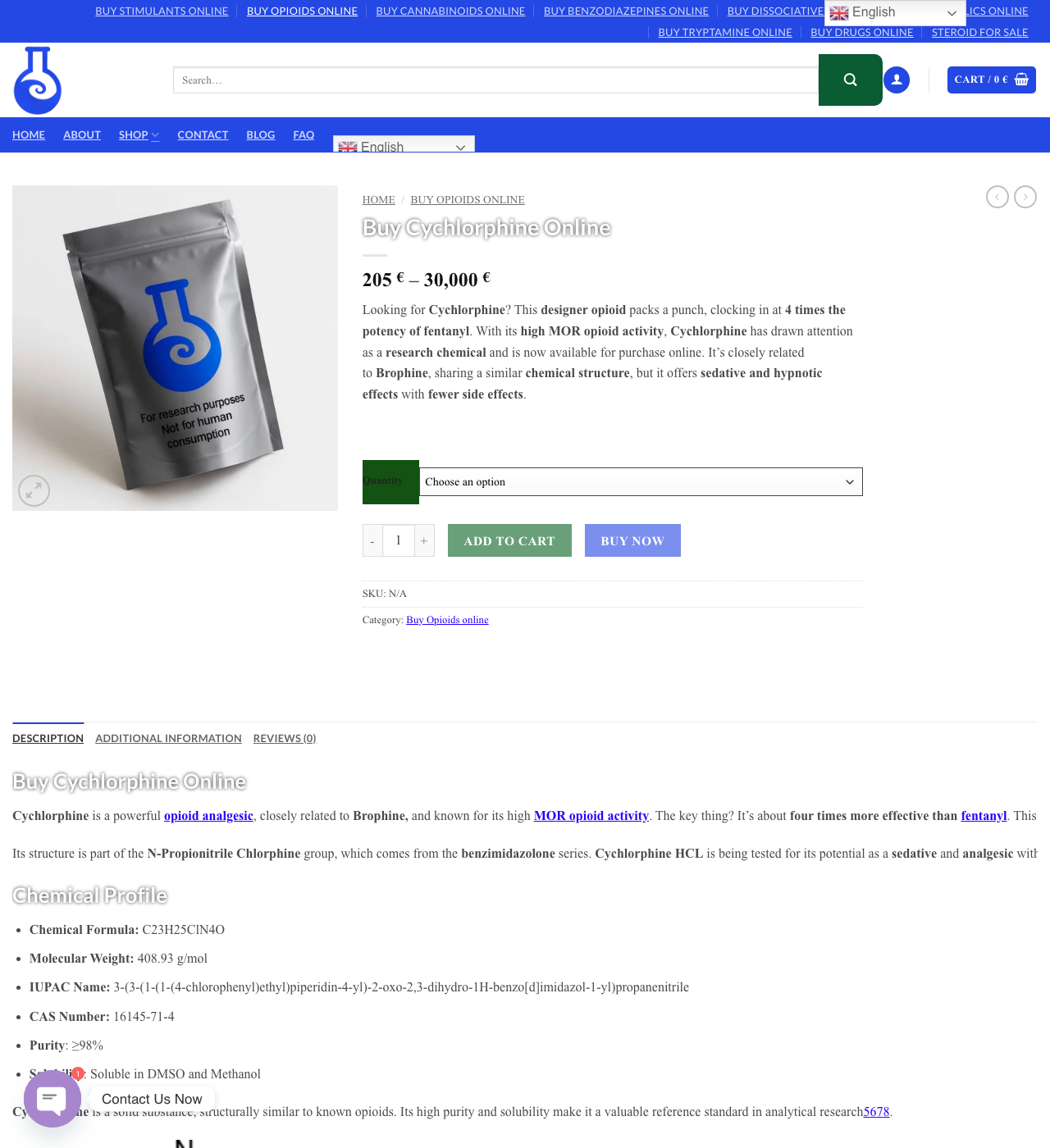 davechemicals.com, the product page as captured
